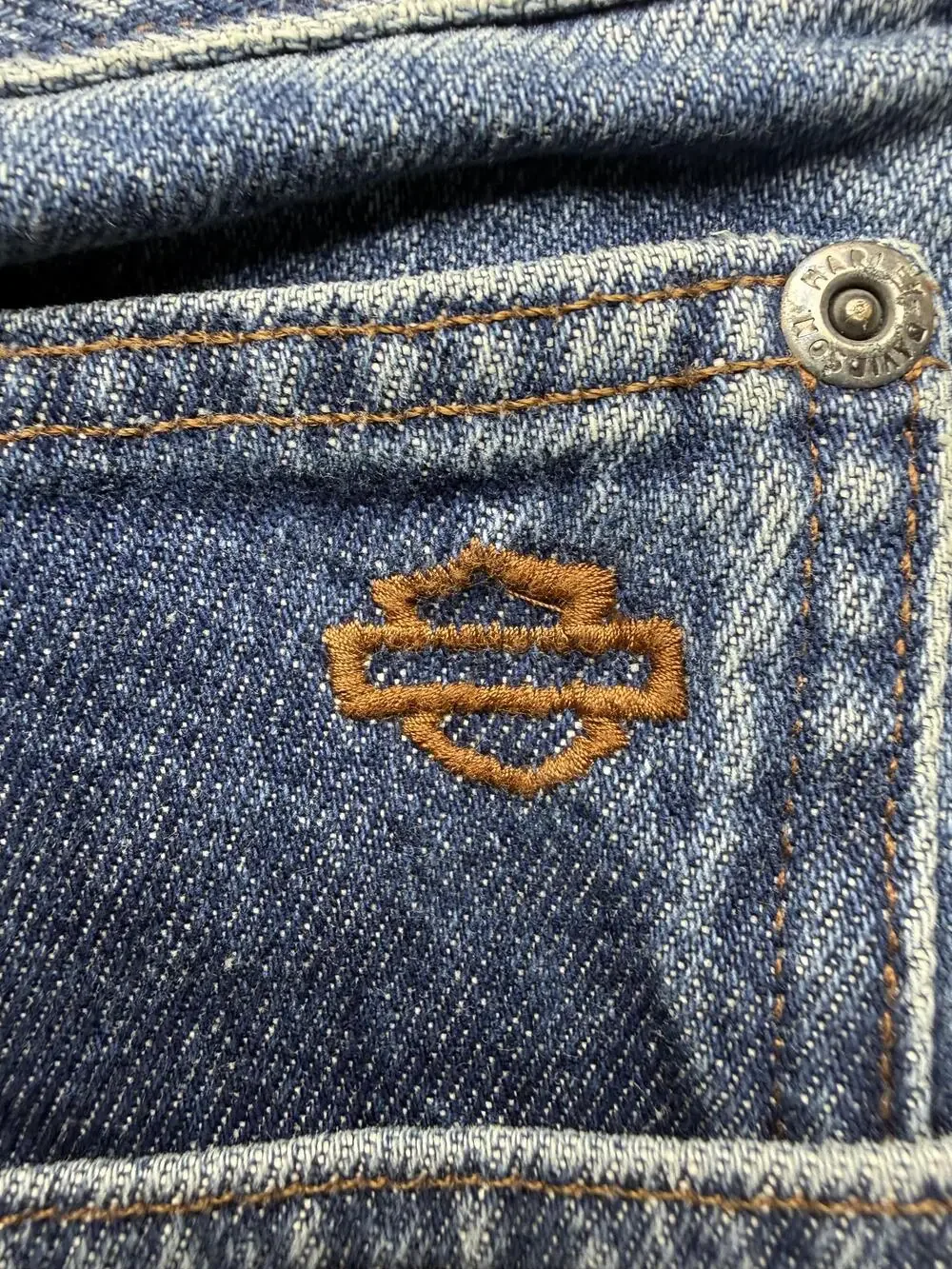 Harley-Davidson Jeans Mens Blue Med Wash Denim Classic Straight Biker Moto Read